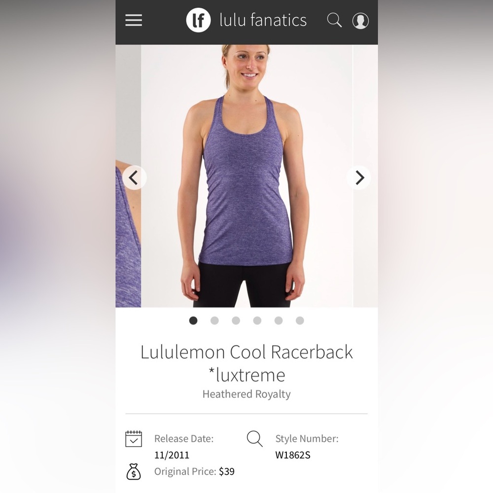 Lululemon Heathered Royalty Cool Racerback